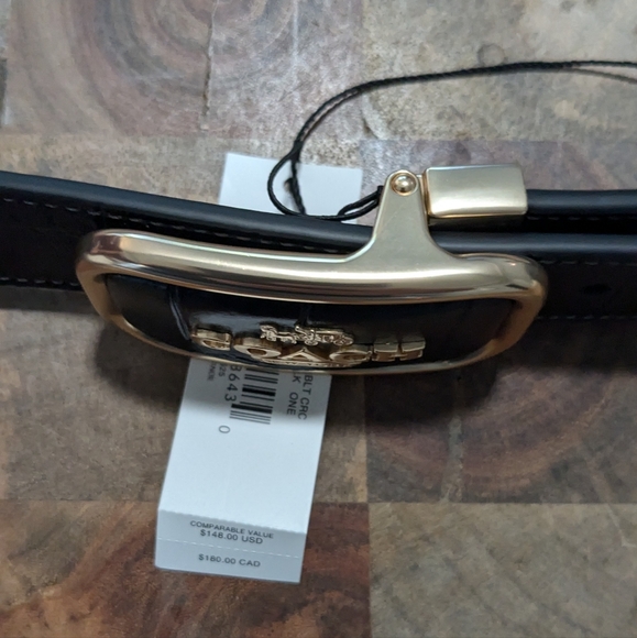 Coach Croc Embossed Leather Cut To Size Reversible 25mm New in Box ❤️ - Picture 6 of 8